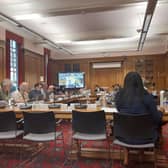 Members of Peterborough City Council's growth, resources and communities scrutiny committee, which voted to defer discussing an exempt report on assets earmarked for possible sales until part of it is made public