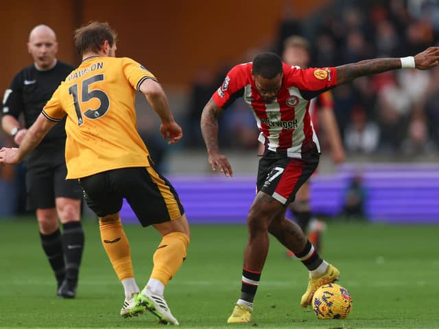 Ivan Toney in action for Brentford at Wolves. Photo by Nathan Stirk/Getty Images.
