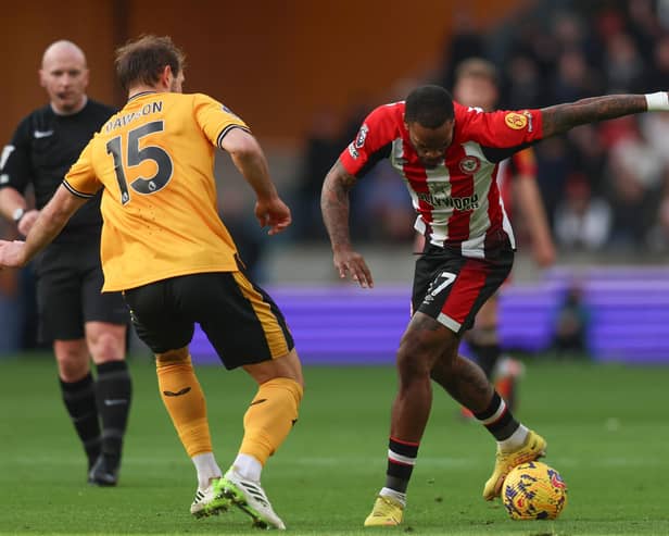 Ivan Toney in action for Brentford at Wolves. Photo by Nathan Stirk/Getty Images.