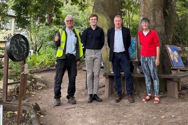 Sam Carling MP with Brian Pearce and trustees