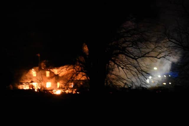 The house fire as photographed by the Peterborough Telegraph back in 2016. The A47 was closed off during the incident.