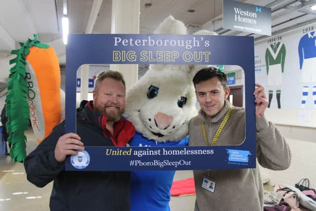 LPP's Vaughan Williams and Matt Edgley at last year's Peterborough Big Sleep Out event.