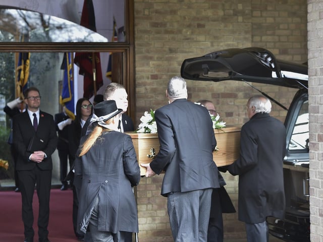Standard bearers and guard of honour from the Royal British Legion Peterborough branch