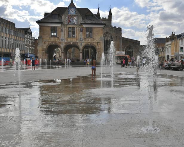 Fountains on at Cathedral Square last summer.