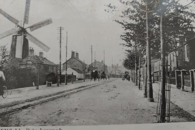 Lincoln Road at Millfield with the Windmill on the left