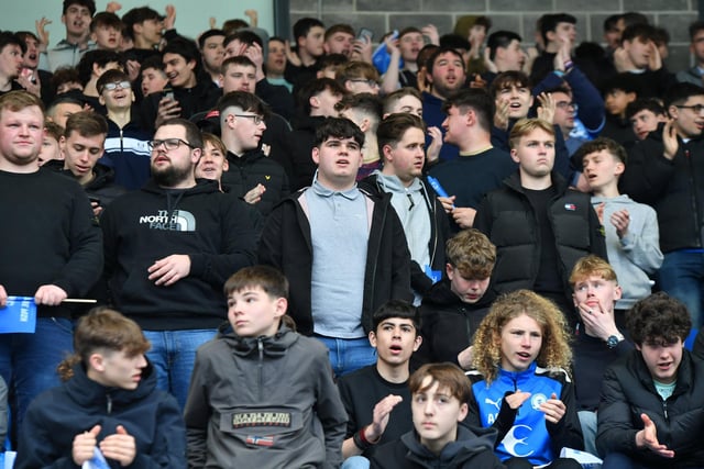 Peterborough United fans watch the shock defeat to Carlisle United.