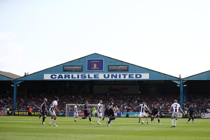 Brunton Park. Capacity: 17,949. Distance: 226.1 miles. Posh record: P16 W3 D8 L5 F23 A24. Posh haven't played a Football League game at Brunton Park since a 2-1 League One defeat in 2013.  (Photo by George Wood/Getty Images)