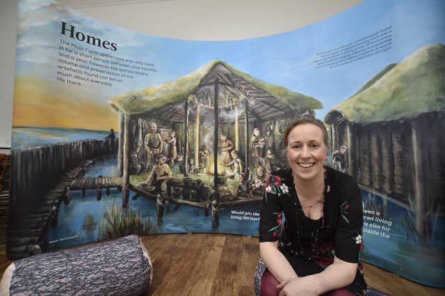 Must Farm exhibition at Peterborough Museum. Sarah Wilson, heritage manager from the Museum