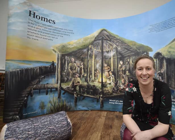 Must Farm exhibition at Peterborough Museum. Sarah Wilson, heritage manager from the Museum