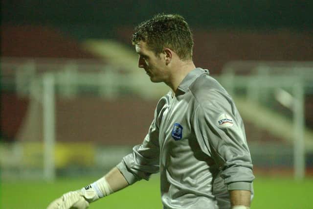 Goalkeeper Dan Connor in his Posh days.