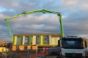 90 cubic metres of concrete have been pumped into foundations of the new Centre for Green Technology being built at Peterborough College.