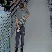 Cripps is seen on CCTV hiding the knives down his trousers