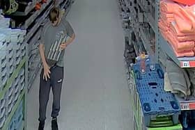 Cripps is seen on CCTV hiding the knives down his trousers