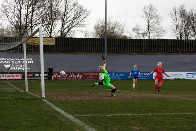 Posh Women open the scoring at Sheffield. Photo: Ruby Red Photography