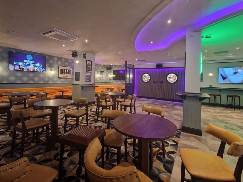 Inside the pub.