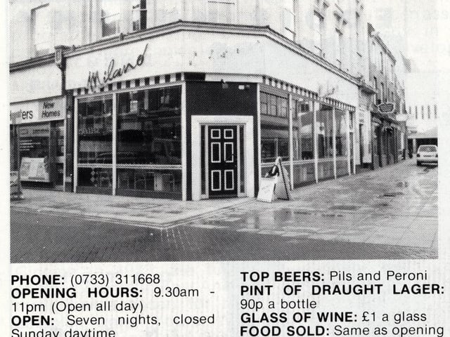 You could get a bottle of draught lager for under a quid at Milano in the late 1980s.