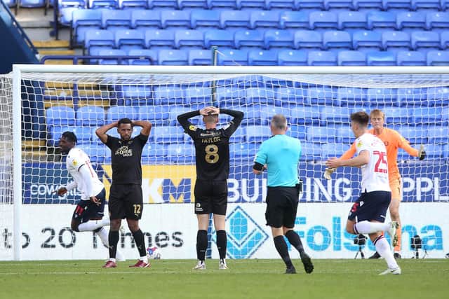 Bolton have just scored their winning goal against Posh. Photo: Joe Dent/theposh.com.