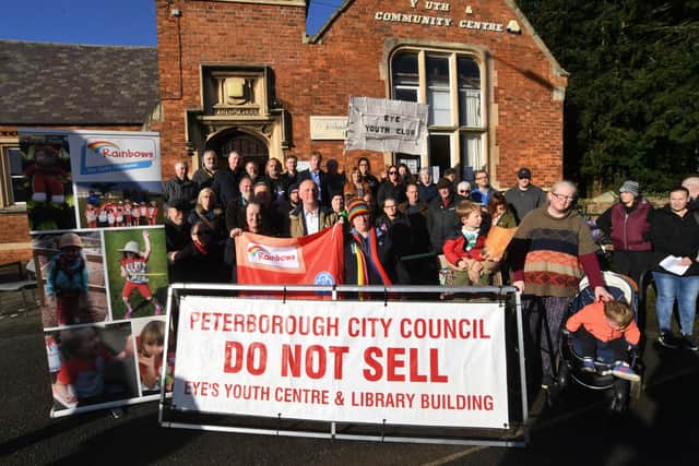 Protest against the possible closure of Eye Youth Club and Library in November 2023