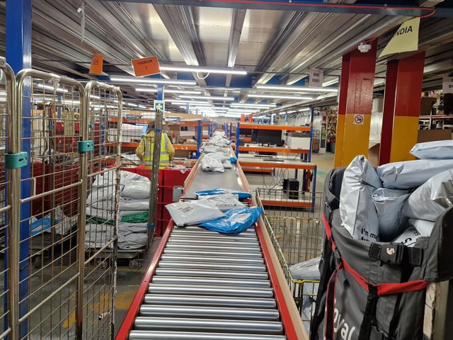 The interior of one of a growing number of warehouses operated by Yours Clothing in Orton Southgate, in Peterborough