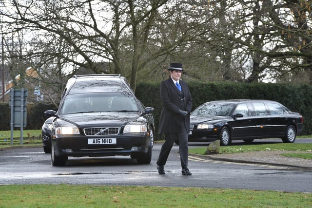Funeral of local referee Robert Fielding at Peterborough Crematorium.  