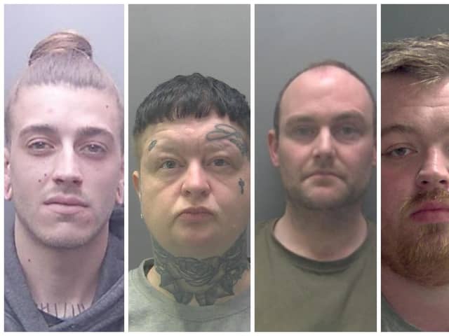 Some of the faces of criminals jailed in Peterborough over the past month
