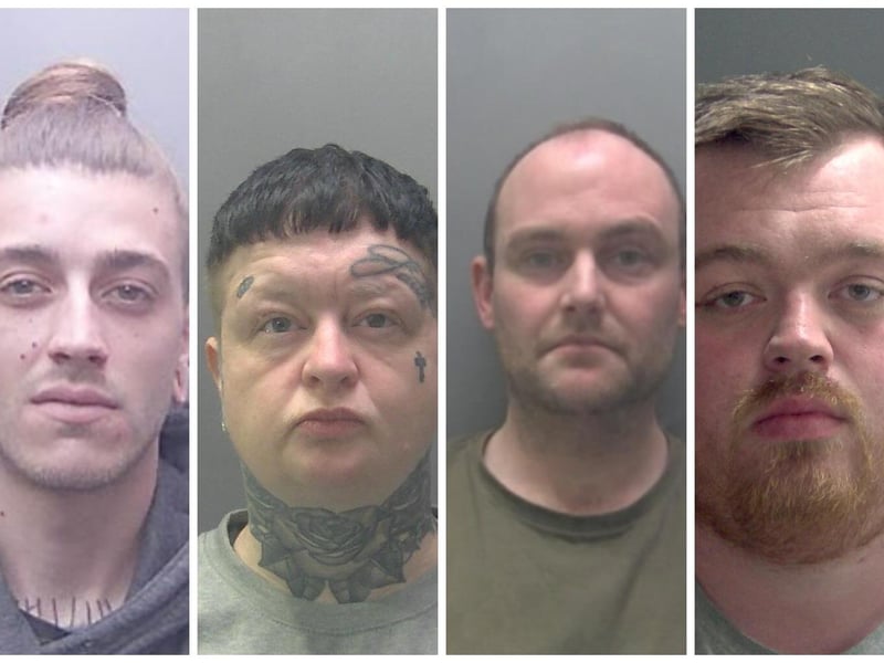 Some of the faces of criminals jailed in Peterborough over the past month