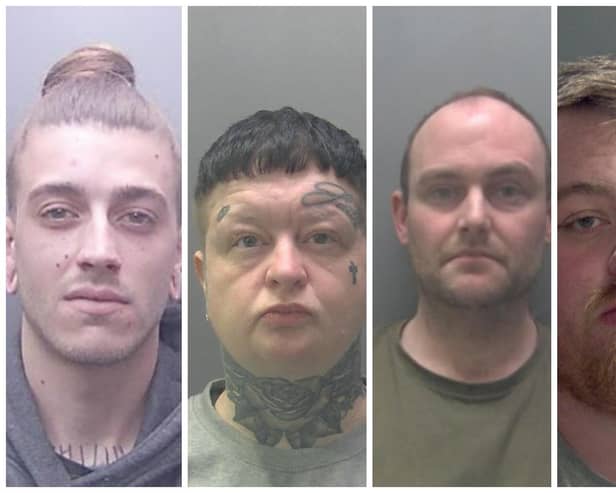 Some of the faces of criminals jailed in Peterborough over the past month