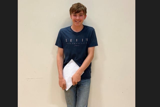 Noah Britton, who successfully achieved 10 GCSE qualifications, all at grade 9.