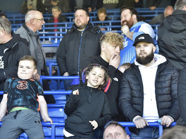Peterborough United fans are pictured enjoying another home win.