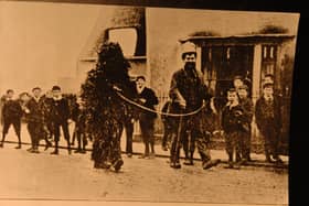 An early photo from a Straw Bear festival