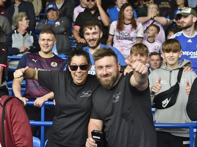 Peterborough United v Derby County fans pics from the Weston Homes Stadium