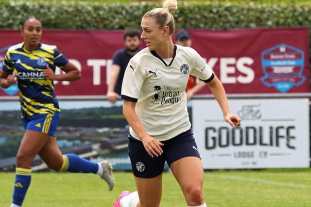 Keir Perkins is captain of Posh Women. Photo Dave Mears