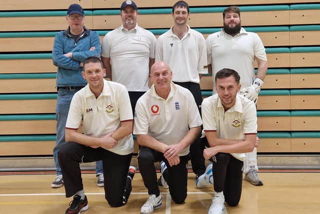 The record-breaking Bretton CC indoor team, back row left to right, Dave Loosley, Mark Drake, Mark Buckingham and Luke Marriott, front, Neil Buckingham, Dave Bennett and Ethan Bennett.
