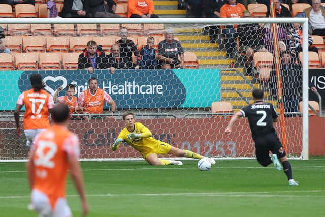 Posh goalkeeper Alex Bass in action for Posh at Blackpool. Photo Joe Dent/theposh.com.