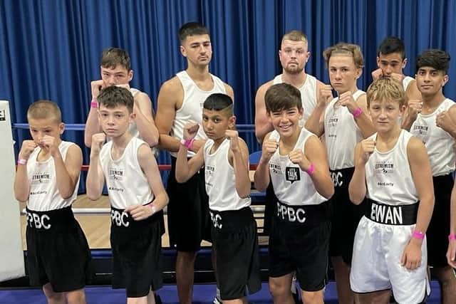 Some of the Peterborough Police Boxing Club fighters.