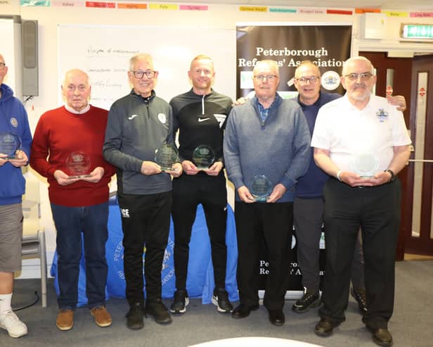The local referees who received long-service awards.