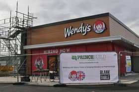 The branding has gone up on the first Wendy's fast food drive-thru in Peterborough - at the entrance to the new Bourges View business park off Maskew Avenue.