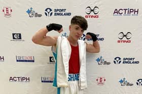 Shae Gowler after his quarter-final win in the National Youth Championships.