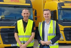 Opening the new Evri Group depot in Peterborough are Gary Stidolph, head of depots at Evri Group, and Peterborough MP Andrew Pakes.