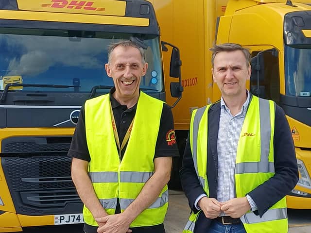 Opening the new Evri Group depot in Peterborough are Gary Stidolph, head of depots at Evri Group, and Peterborough MP Andrew Pakes.