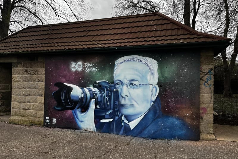 A tribute to the Peterborough Telegraph's own David Lowndes was painted on a disused building just outside of Eastfield Cemetery. David celebrated 50 years of service to the PT in 2024.
