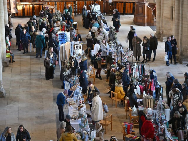 Peterborough Cathedral Christmas market.