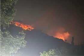 Fires in the forest surrounding Anandaban, on the outskirts of Kathmandu on Monday night.
