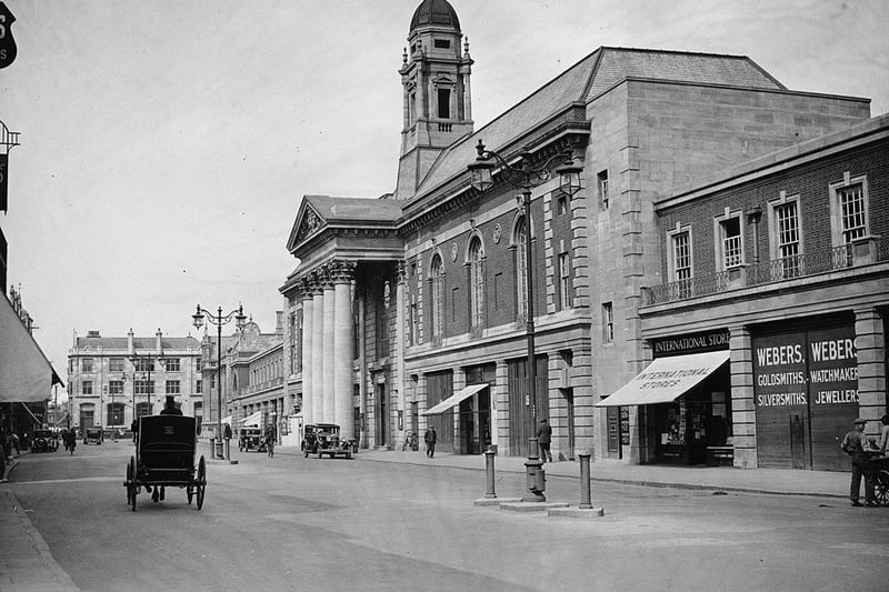 Peterborough Town Hall is pictured around 1930.