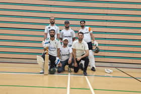The AK 11 indoor team. Back row left to right: Zaheer Abbas, Hamza Shamim, Abrar Ahmed, front Sudheer Jafeer, Mo Sabir, Mohammed Nadeem Zahid.