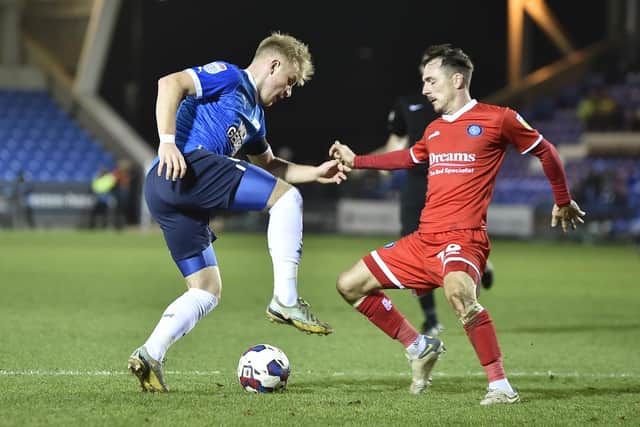 Posh substitute Joe Taylor in action against Wycombe. Photo: David Lowndes.