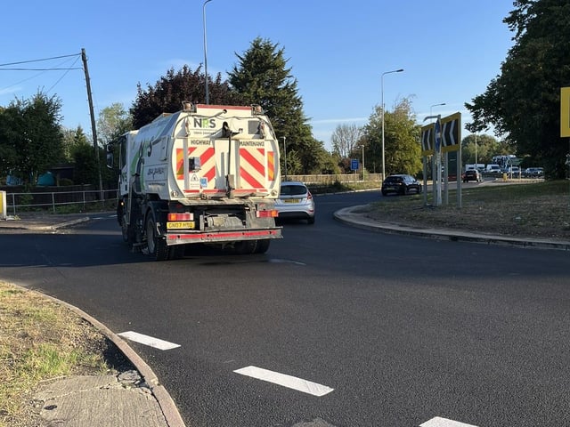 This broken down road sweeper caused long delays this week while awaiting recovery on a roundabout.