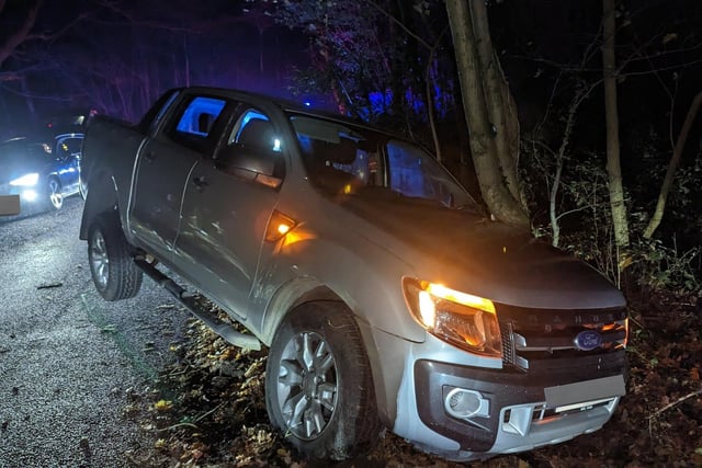 This driver failed to stop for police and officers were forced to use 'tactical contact', ramming the side of the vehicle, to safely bring an end to the pursuit. The driver was arrested for failing to stop, dangerous driving and Unfit drink and drug driving.