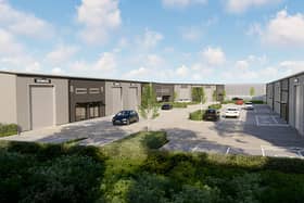 This image shows how the business units at Welbeck Court, Woodston, Peterborough, will appear once completed
