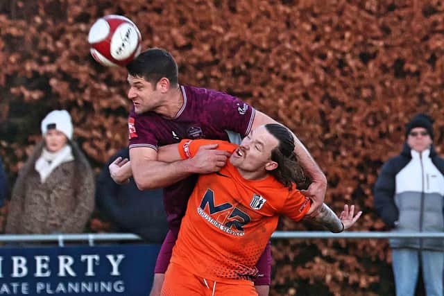 Action from Bourne Town v Corby Town. Photo Dave Mears